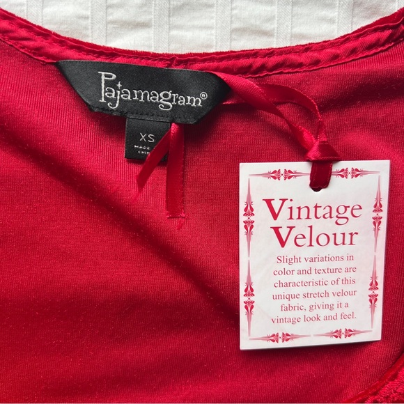 NWT Pajamagram Vintage Velour Ruby Red Long Sleeve PJ Set, XS - Picture 7 of 11